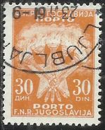 JUGOSLAVIA YUGOSLAVIA 1951 1952 POSTAGE DUE PORTO SEGNATASSE Torches And STAR 30d USATO USED OBLITERE´ - Luftpost