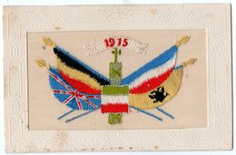 CPA 2043 - MILITARIA - Carte Brodée Militaire - Guerre 1914 - 18 - Drapeaux - Ricamate