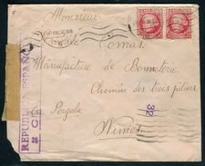 Espagne - Enveloppe De Barcelone Avec Censure Pour La France En 1938 - Ref S51 - Marcas De Censura Republicana