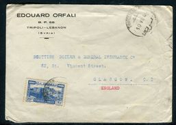 Liban - Enveloppe Commerciale De Tripoli- Liban Pour Glasgow En 1946 , Affranchissement Recto Et Verso- Ref S52 - Libano