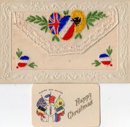 CPA 2050 - MILITARIA - Carte Brodée Militaire - Guerre 1914 - 18 - Drapeaux - Borduurwerk