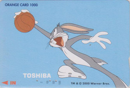 Carte Orange Japon - Lapin BUGS BUNNY & BASKET BALL - BD COMICS Warner Bros - RABBIT Japan Prepaid JR Card 64 - BD