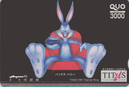 RARE Carte Prépayée Japon - Lapin BUGS BUNNY - BD COMICS Warner Bros - RABBIT Japan Prepaid Quo Card - 67 - BD