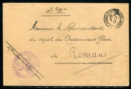 France - Enveloppe En Franchise De Marseille Pour Le Dépôt De Prisonniers à Romans En 1917 - Ref S67 - Guerre De 1914-18