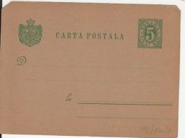 ROYAL COAT OF ARMS, AMOUNT 5 BANI, PC STATIONERY, ENTIER POSTAL, UNUSED, ROMANIA - Covers & Documents