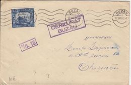 PUTNA MONASTERY-BUKOVINA, CENSORED BUZAU NR 16, WW2, STAMP ON COVER, 1942, ROMANIA - Lettres & Documents