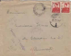KING MICHAEL, CENSORED TARGOVISTE NR 8, WW2, STAMPS ON COVER, 1942, ROMANIA - Lettres & Documents