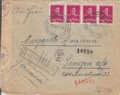 KING MICHAEL, CENSORED BY THE 3RD REICH, CENSORED NR9, WW2, STAMPS ON REGISTERED COVER, 1942, ROMANIA - Cartas & Documentos