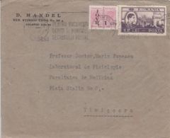 KING MICHAEL, BRIDGE, REVENUE, STAMPS ON COVER, 1948, ROMANIA - Cartas & Documentos