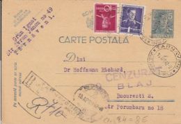 KING MICHAEL, REGISTERED PC STATIONERY, ENTIER POSTAL, 1942, ROMANIA - Covers & Documents