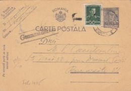 KING MICHAEL, CENSORED  BARLAD, WW2, PC STATIONERY, ENTIER POSTAL, 1945, ROMANIA - Briefe U. Dokumente