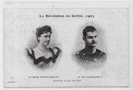 CPA Serbie Serbia Circulé Royauté Royalty Révolution 1903 - Serbien