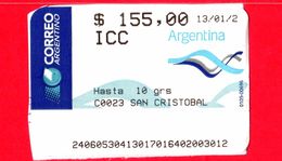 ARGENTINA - Usato - ? - ATM - Correo Argentino - San Cristobal - 155.00 - Franking Labels