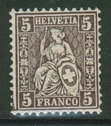 Suisse // Schweiz // Switzerland // Helvétie Assise //  No. 45 Papier Mêlé Bleu Et Rouge Timbre* - Unused Stamps