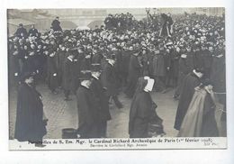 Carte - Photo - CPA - 75 - Paris - Obsèques - Cardinal Richard -1908 - Mgr Amette - Corbillard - Funerales