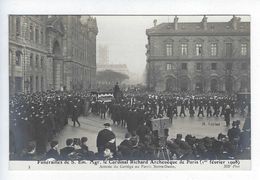 Carte - Photo -  CPA - 75 - Paris - Obsèques - Cardinal Richard - 1908 - Notre-Dame - Funerales