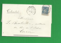 Lettre Sage 15 Centimes Obl Paris - 1877-1920: Semi-moderne Periode