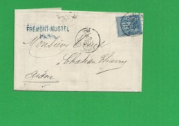 Letrre Sage 15 Centimes Obl Paris - 1877-1920: Semi-Moderne