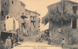 Delcampe - SOSPEL  UN COIN DE LA VIEILLE VILLE, PLACE DU CHATEAU - Sospel