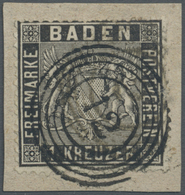 Brfst Baden - Marken Und Briefe: 1860, 1 Kr. Schwarz, Prachtvolles Exemplar In Fehlerhafter Zähnung. Zarte - Other & Unclassified