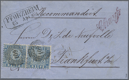 Br Baden - Marken Und Briefe: 1862, 6 Kr. Ultramarin Im Waagerechten Paar Mit Ra2 "PFORZHEIM 25.APR. (. - Altri & Non Classificati