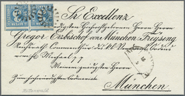Br Bayern - Marken Und Briefe: 1850, Luxus Vordruck-BISCHOFSBRIEF Aus Mittenwald(!) Frankiert Mit Paar - Andere & Zonder Classificatie