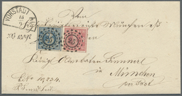 Br Bayern - Marken Und Briefe: 1850, 3 Kreuzer Blau, Platte 5 Und Nr. 3Ia, 1 Kreuzer Rosa, Platte 1, En - Other & Unclassified