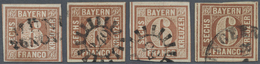 O Bayern - Marken Und Briefe: 1849, 6 Kreuzer Braun, Platte 1, 4 Voll- Bis Breitrandige  Gestempelte E - Andere & Zonder Classificatie