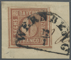 Brfst Bayern - Marken Und Briefe: 1849, 6 Kr. Dunkelbraunorange, Breitrandiges Kabinettstück Mit 4 SL Und - Andere & Zonder Classificatie