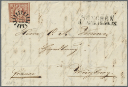 Br Bayern - Marken Und Briefe: 1849, 6 Kr. Braun Auf Weiß In Type "I" Geschnitten Auf Vollständigem Fal - Other & Unclassified