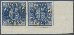 O Bayern - Marken Und Briefe: 1862, 6Kr, Waagerechtes Eckrandpaar, Beide Marken Mit Mühlradstempel '28 - Other & Unclassified