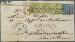 Br Bayern - Marken Und Briefe: 1862, Paar Und Einzelmarke 12 Kr. Gelbgrün Zusammen Mit 6 Kr. Blau Je Mi - Other & Unclassified