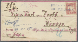 Br Bayern - Marken Und Briefe: 1870: Wappenzeichnung 3 Kr. Hellkarmin Auf Hochattraktivem Zierbrief (li - Andere & Zonder Classificatie