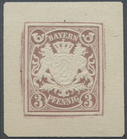 (*) Bayern - Marken Und Briefe: 1876 (ca.), Ungezähnte Proben Der Ganzsachen-Wertstempel Zu 3 Pf., 5 Pf. - Andere & Zonder Classificatie