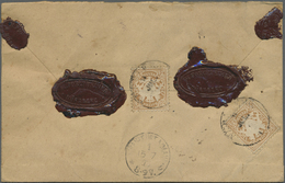 Br Bayern - Marken Und Briefe: 1876, 25 Pfg. Wappen Braunocker, Zwei Einzelwerte Rückseitig Als Portoge - Autres & Non Classés