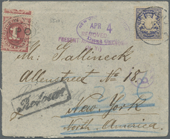 Br Bayern - Marken Und Briefe: 1896, 20 Pfg. Ultramarin Auf Brief Nach New York, Mit USA Porto Nr. 8 Au - Autres & Non Classés