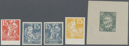 (*) Bayern - Marken Und Briefe: 1920, 4 Essays 15 (Pfg) Zur Arbeiterserie In 3 Verschiedenen Farben, Sow - Andere & Zonder Classificatie