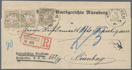 Br Bayern - Portomarken: 1888/95, Porto 3 Pfennig Grau Mit äußerst Seltenem KOPFSTEHENDEM Aufdruck Zusa - Altri & Non Classificati