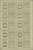 (*) Bayern - Telefon-Billets: 1893, 10 Pfg Im Originalbogen Ungebraucht Ohne Gummi Wie Verausgabt, Der B - Altri & Non Classificati