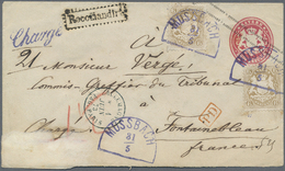 GA Bayern - Ganzsachen: 1870, GA-Umschlag 3 Kr. Rosa, Klappenstempel 18mm Mit Zusatzfrankatur 2x 6 Kr. - Other & Unclassified