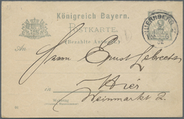 GA Bayern - Ganzsachen: 1901/1903, 2 Pf Grau Antwortkarte Im Ortsverkehr Nürnberg, Mi 320.- - Other & Unclassified
