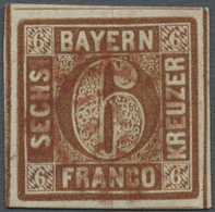 O Bayern - Geschlossene Mühlradstempel: "173", Landau/Pfalz, In Rot, Voll Und Herrlich Klar Auf 6 Kr. - Altri & Non Classificati