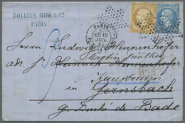 Br Bayern - Besonderheiten: 1865, Incoming Mail Frankreich-Bayern Mit Blauer Taxe "9" (Kreuzer) Als Nac - Other & Unclassified