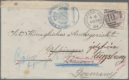 Br Bayern - Besonderheiten: 1884, Englische Marke 2 1/2 D Violett Auf Irrläufer-Brief Von Bradford An K - Other & Unclassified