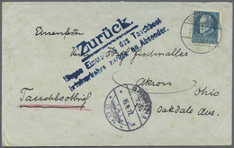 Br Bayern - Besonderheiten: 1917, TAUCHBOOTBRIEF: 20 Pfg. König Ludwig III. Auf Brief In Die USA Mit Bl - Other & Unclassified