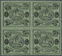 ** Braunschweig - Marken Und Briefe: 1861, 1/2 Gr. / 5 Pfg. Wappen Im Waagerechten Oval Als Postfrische - Braunschweig