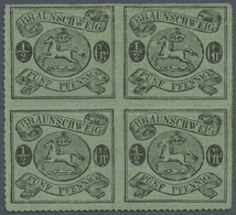 */ Braunschweig - Marken Und Briefe: 1861/65: ½ Gr. Schwarz/lebhaftgraugrün, Mit Allseits Vollständigem - Braunschweig