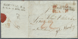 Br Hamburg - Vorphilatelie: HAMBURG R.4 B.G.L. 17 AVRIL 1807 Seltener L2 Rückseitig Auf Faltbrief Von B - Prephilately