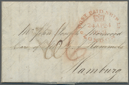 Br Hamburg - Vorphilatelie: 1824/1830, Drei Briefe Mit Schiffsstempeln, Alle Aus Oder Nach Großbritanni - Prephilately