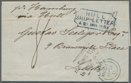 Br Hamburg - Vorphilatelie: 1851, Faltbrief Aus HAMBURG Nach Leeds Mit Glasklarem Abschlag "HULL SHIP-L - Prephilately